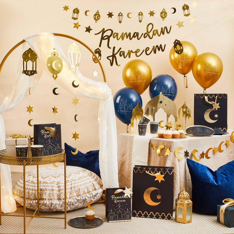 Hootyballoo Gold Ramadan Hanging Card Decorations Islamic Home Decor Pack of 3 - Image 4